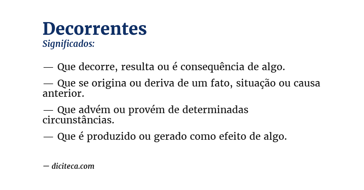 Significado de decorrentes