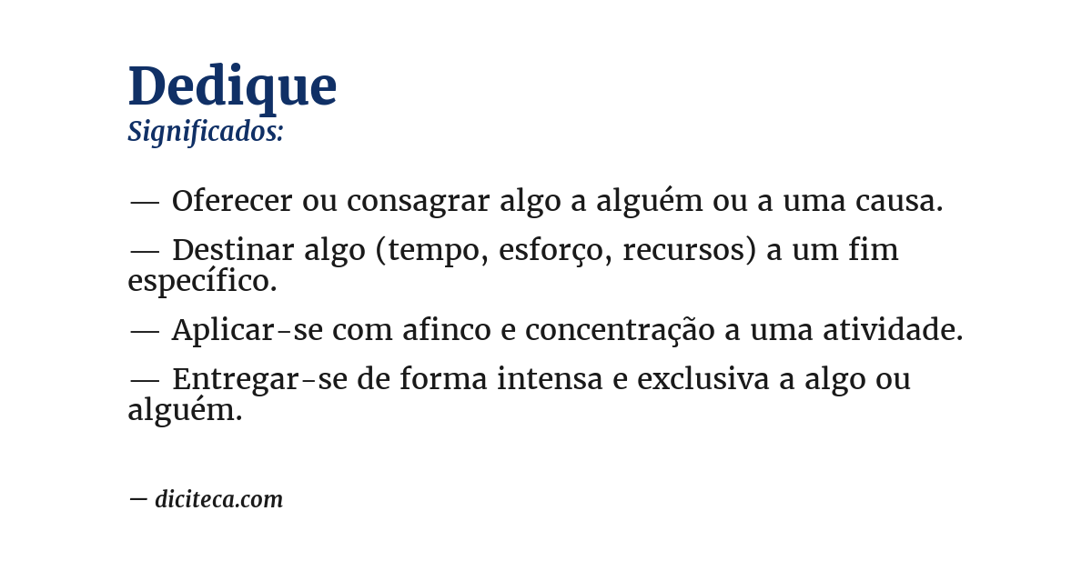 Significado de dedique