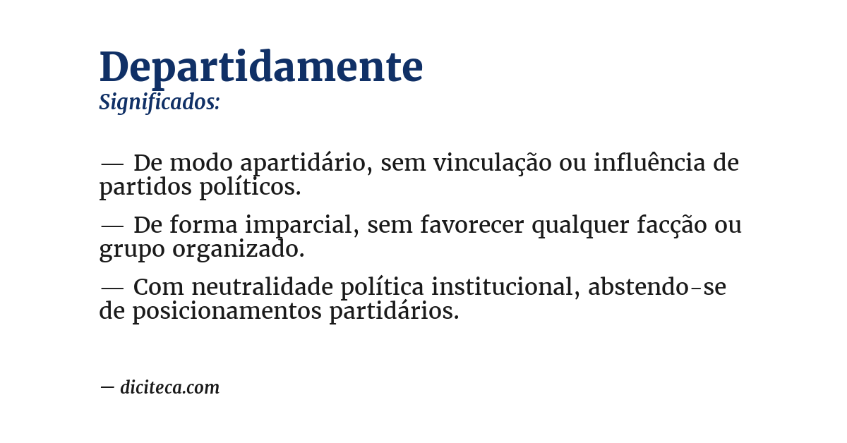 Significado de departidamente