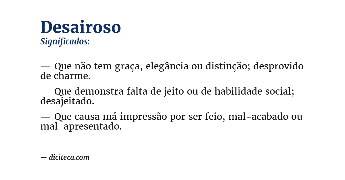 Significado de desairoso