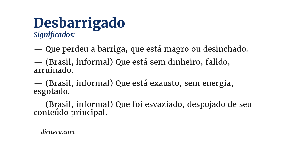 Significado de desbarrigado