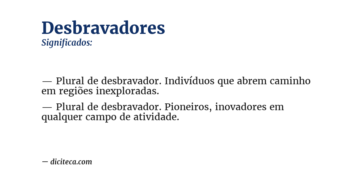 Significado de desbravadores