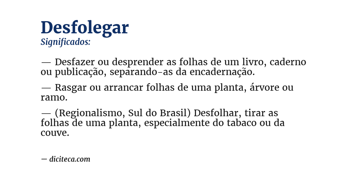 Significado de desfolegar