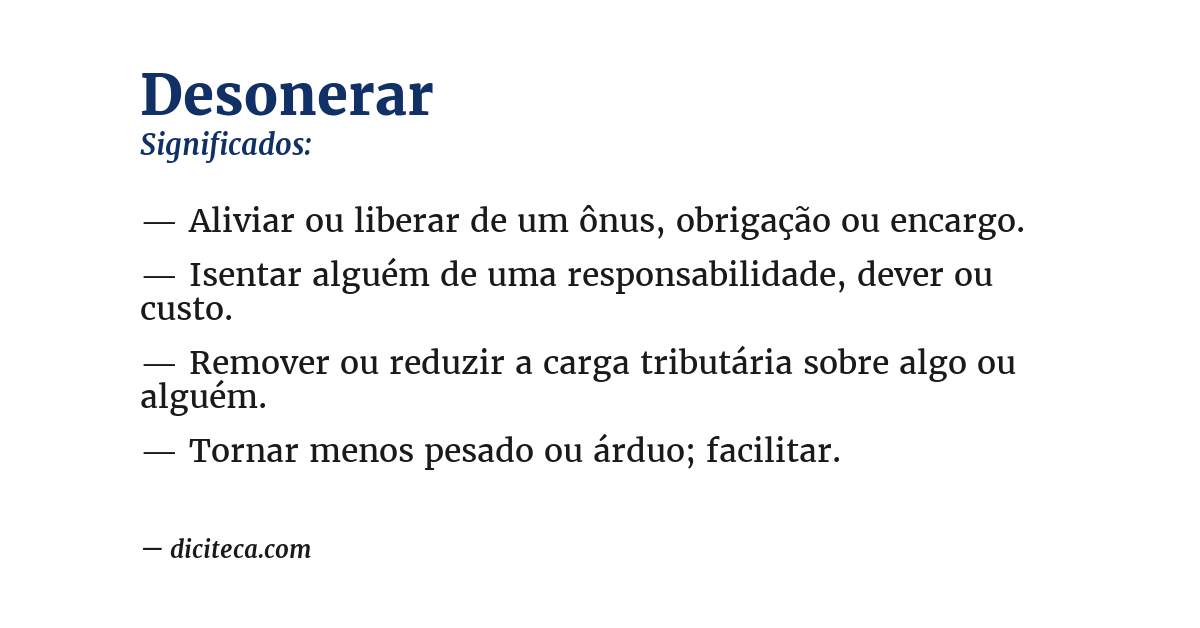 Significado de desonerar