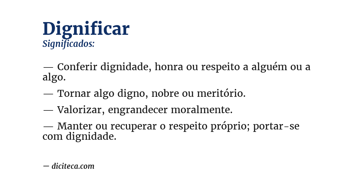 Significado de dignificar