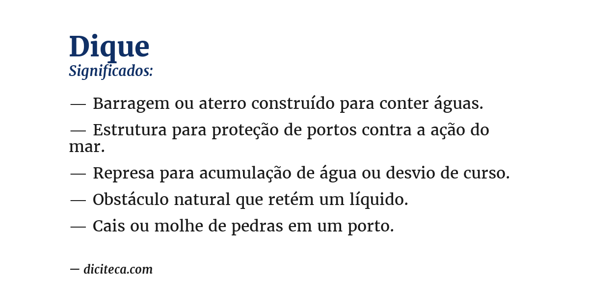 Significado de dique