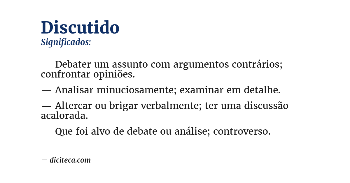 Significado de discutido