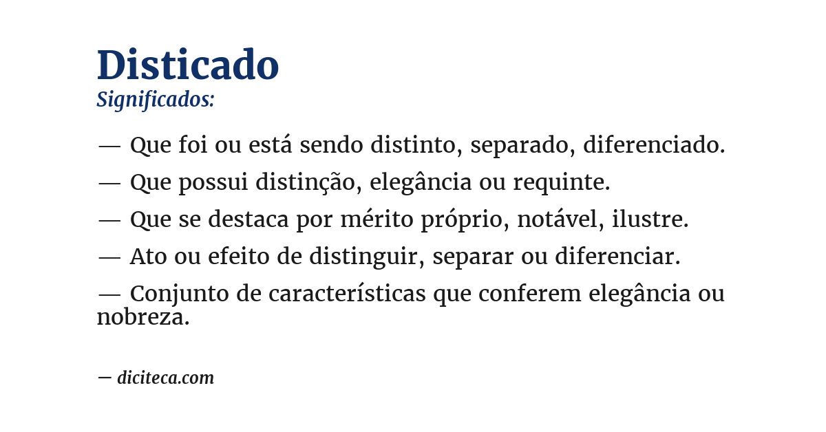 Significado de disticado