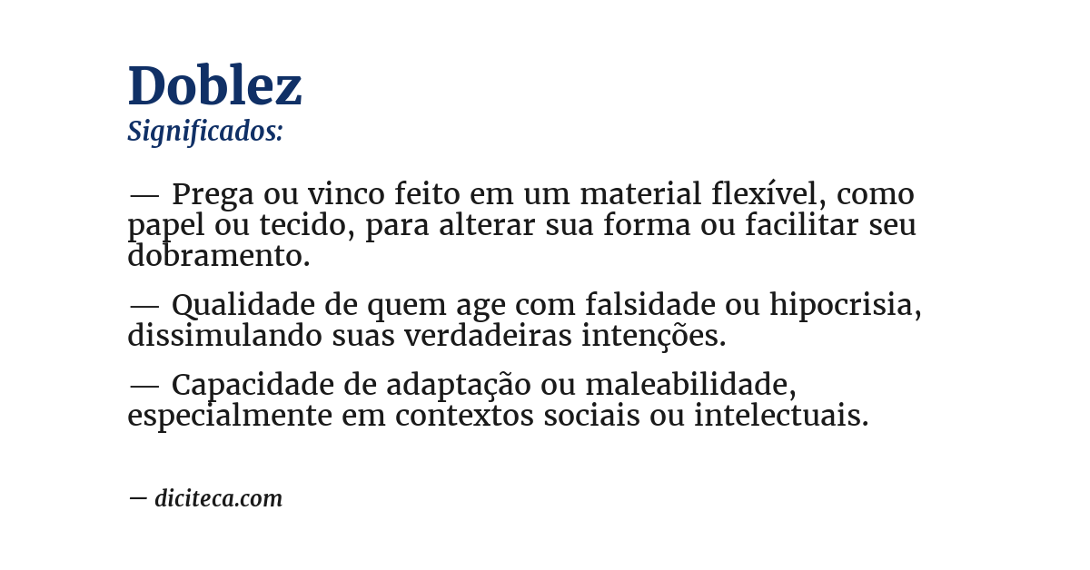 Significado de doblez