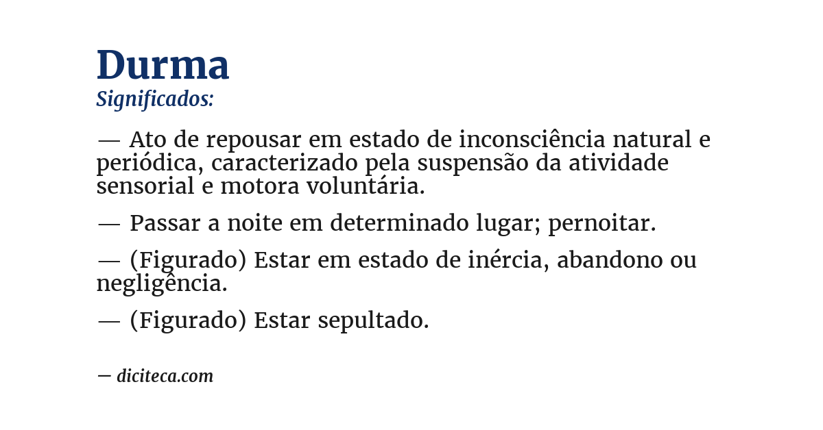 Significado de durma