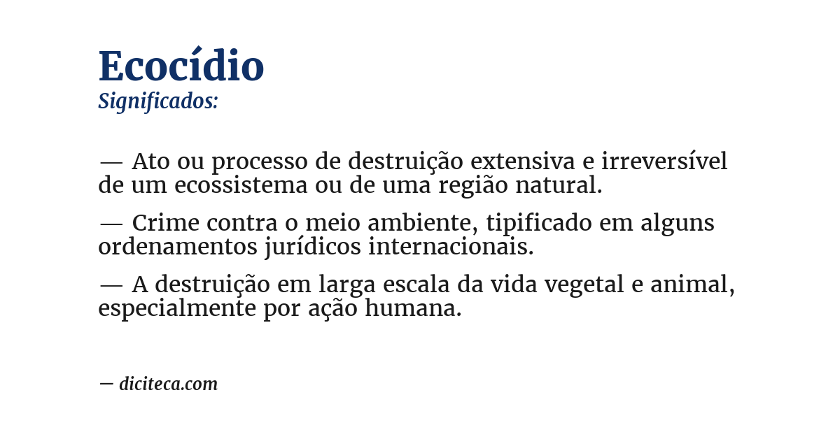 Significado de ecocídio