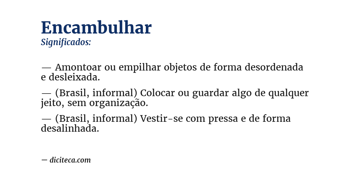 Significado de encambulhar