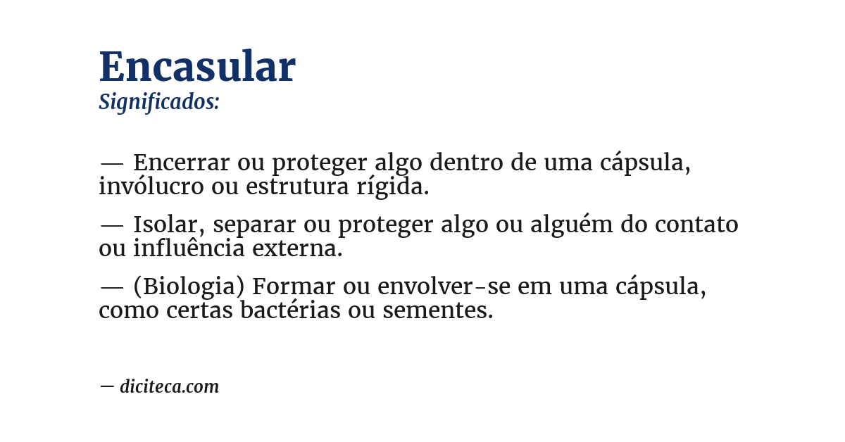 Significado de encasular