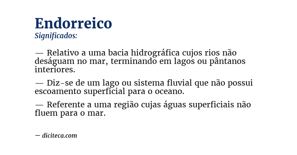 Significado de endorreico