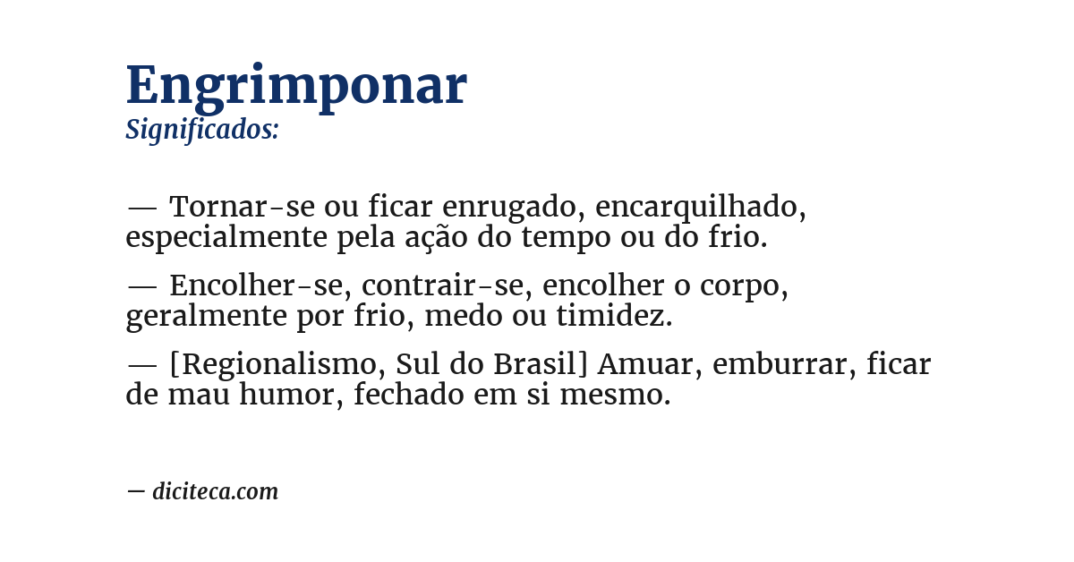 Significado de engrimponar