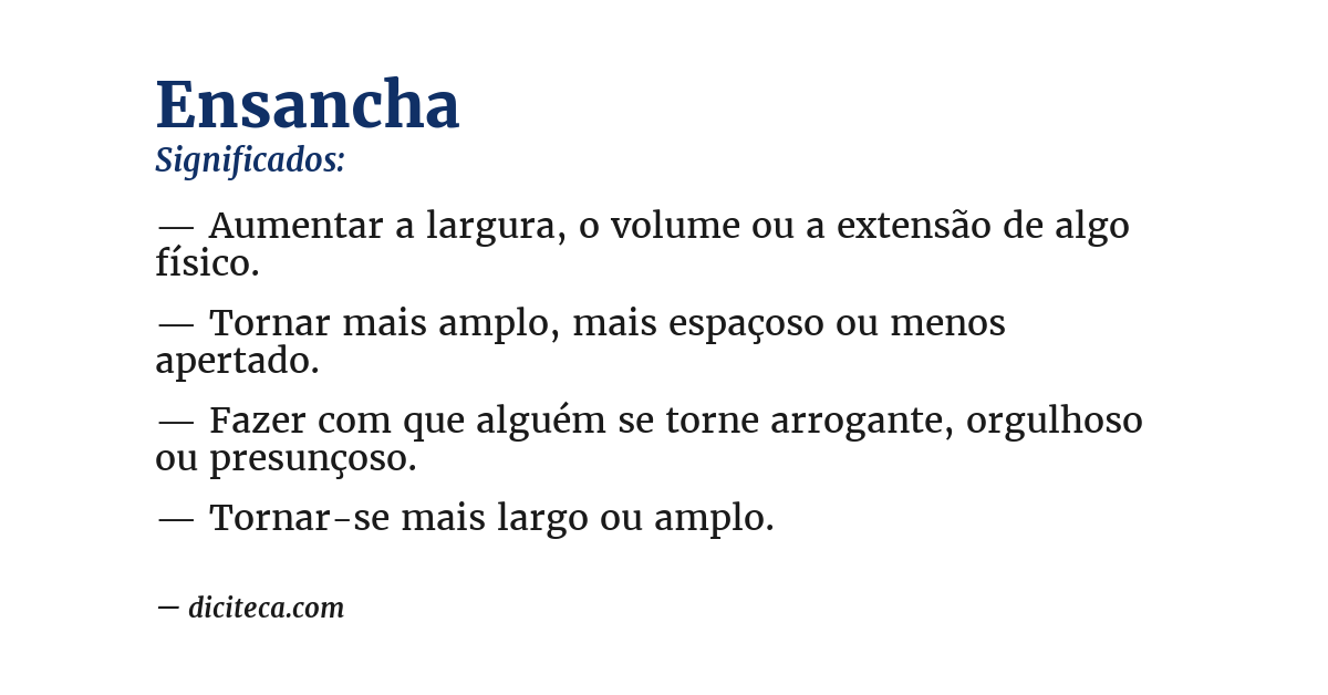 Significado de ensancha