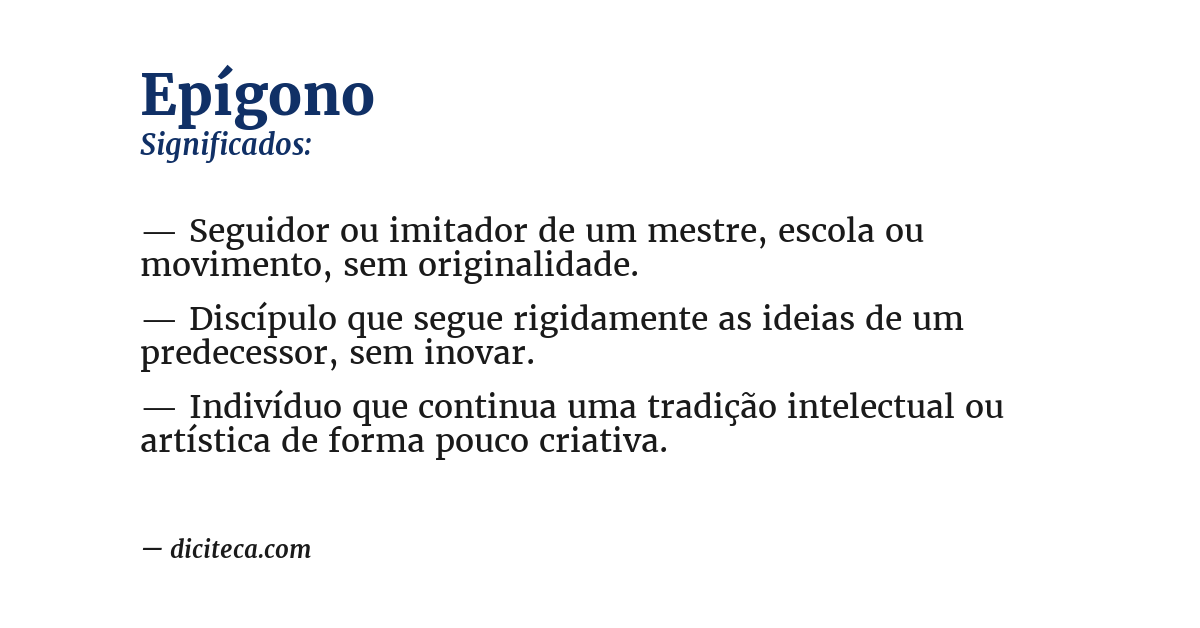 Significado de epígono