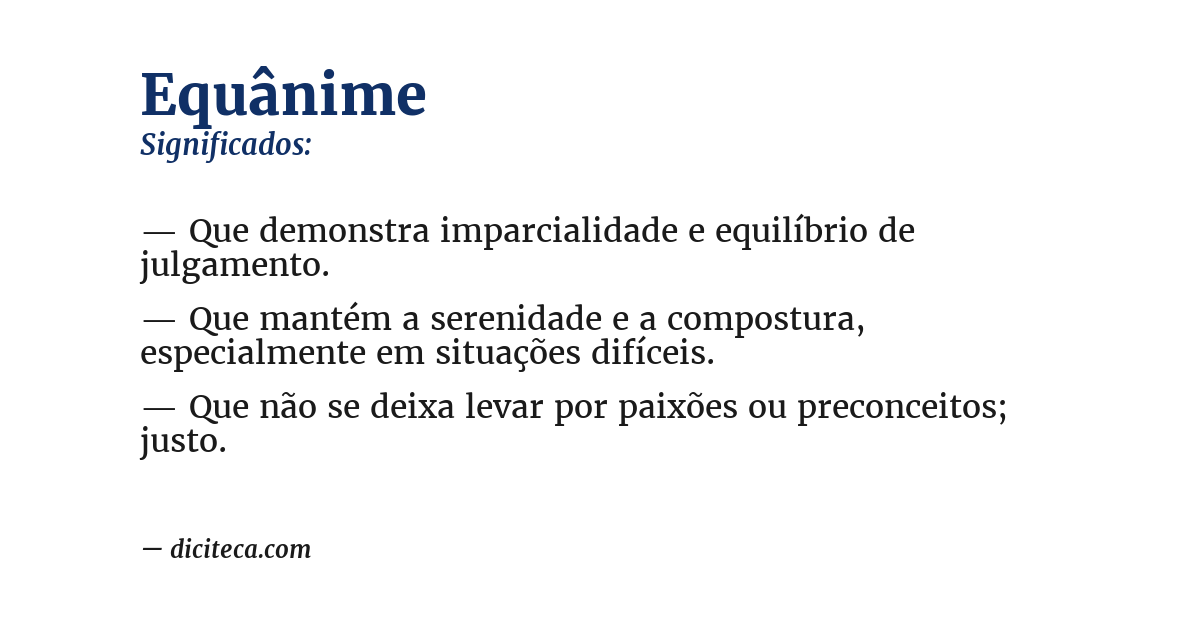Significado de equânime