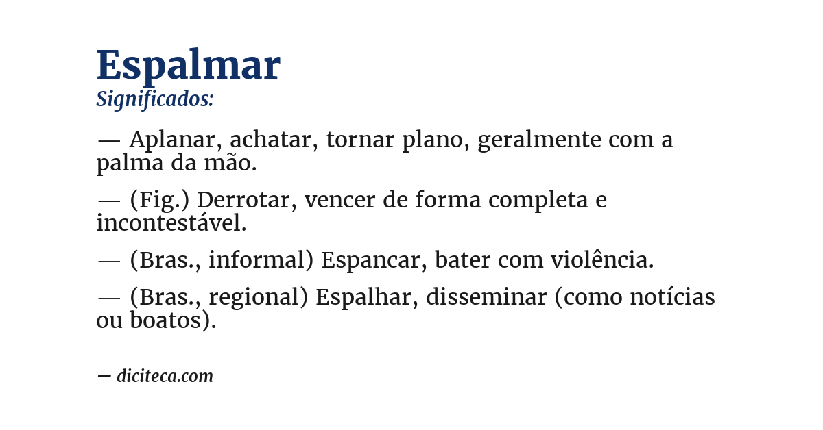 Significado de espalmar
