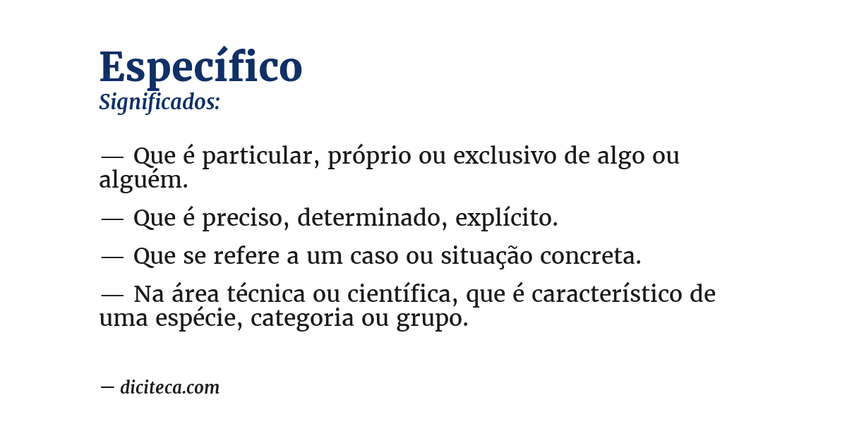 Significado de específico