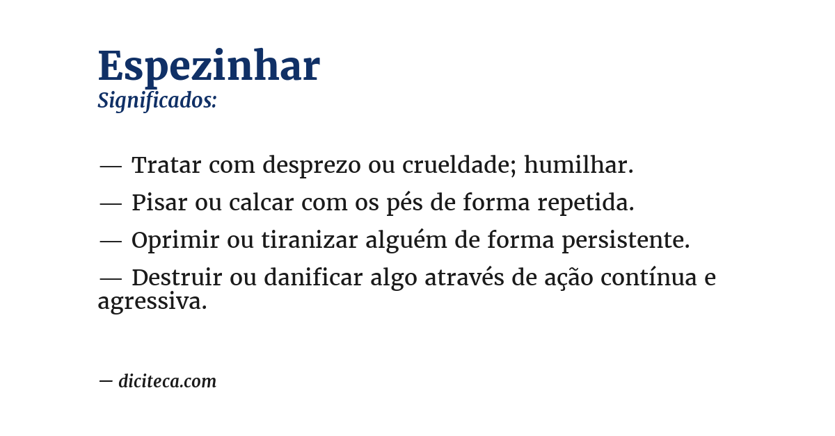 Significado de espezinhar