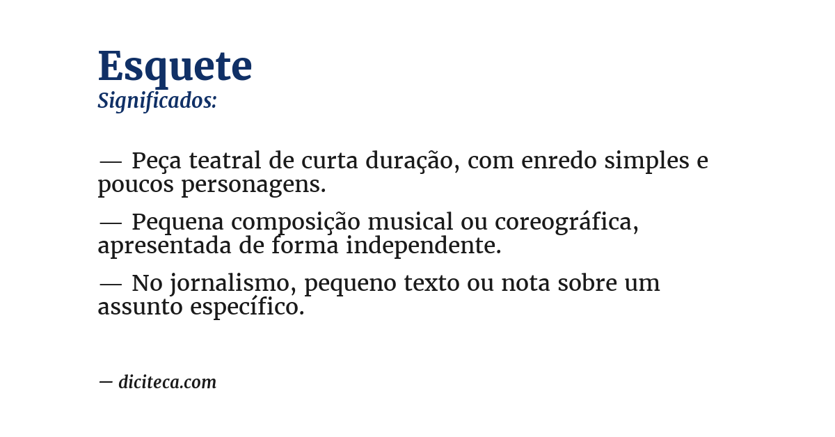 Significado de esquete