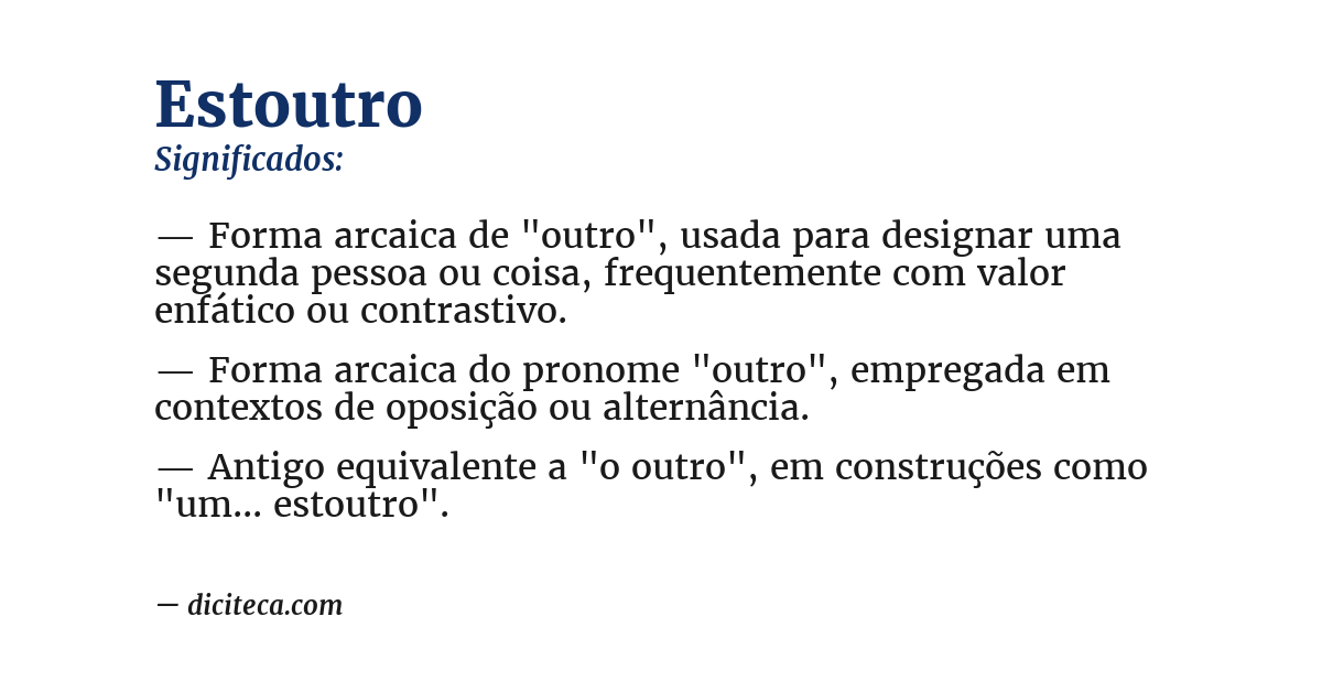 Significado de estoutro