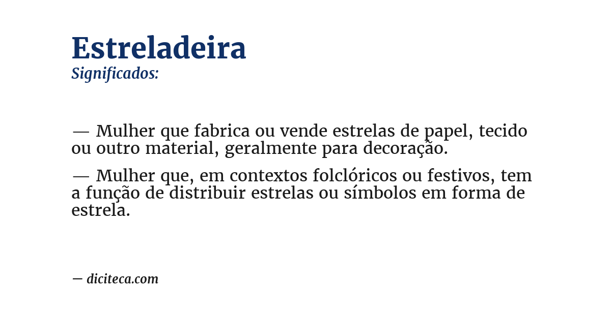 Significado de estreladeira