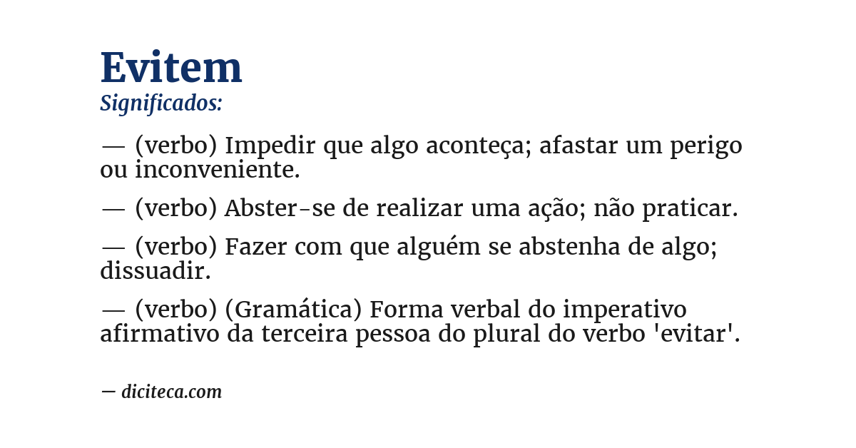 Significado de evitem