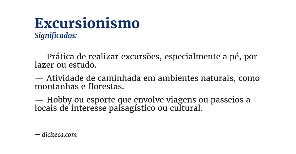 Significado de excursionismo