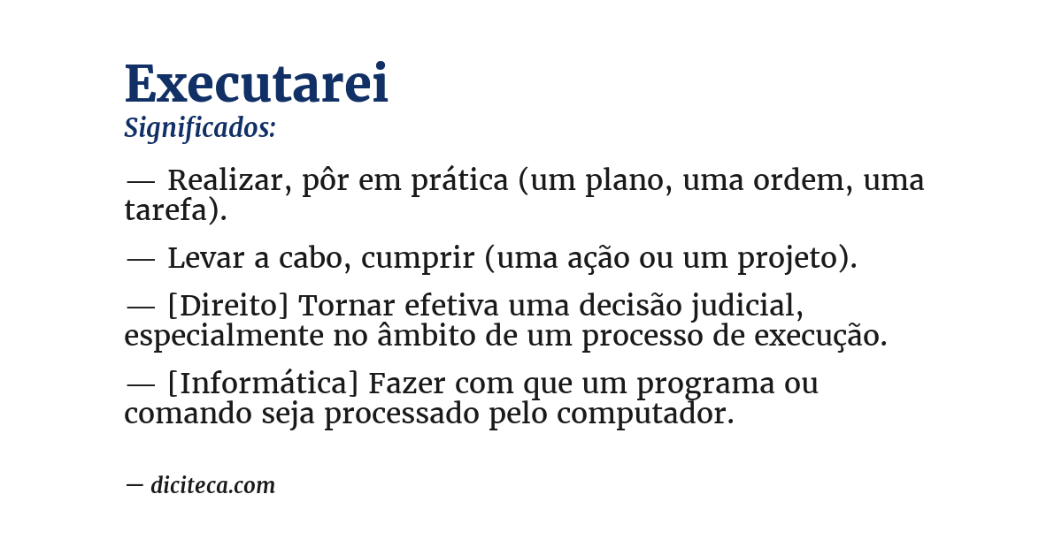 Significado de executarei