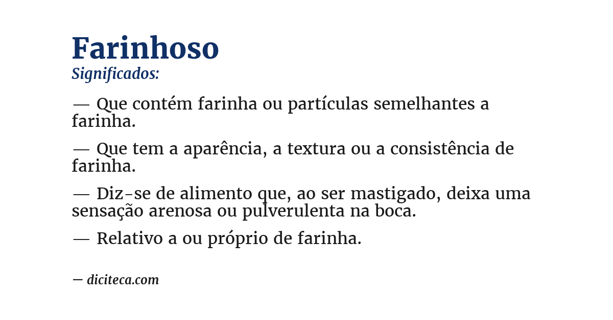 Significado de farinhoso