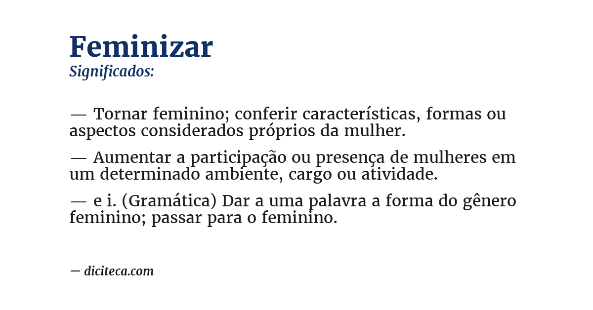 Significado de feminizar