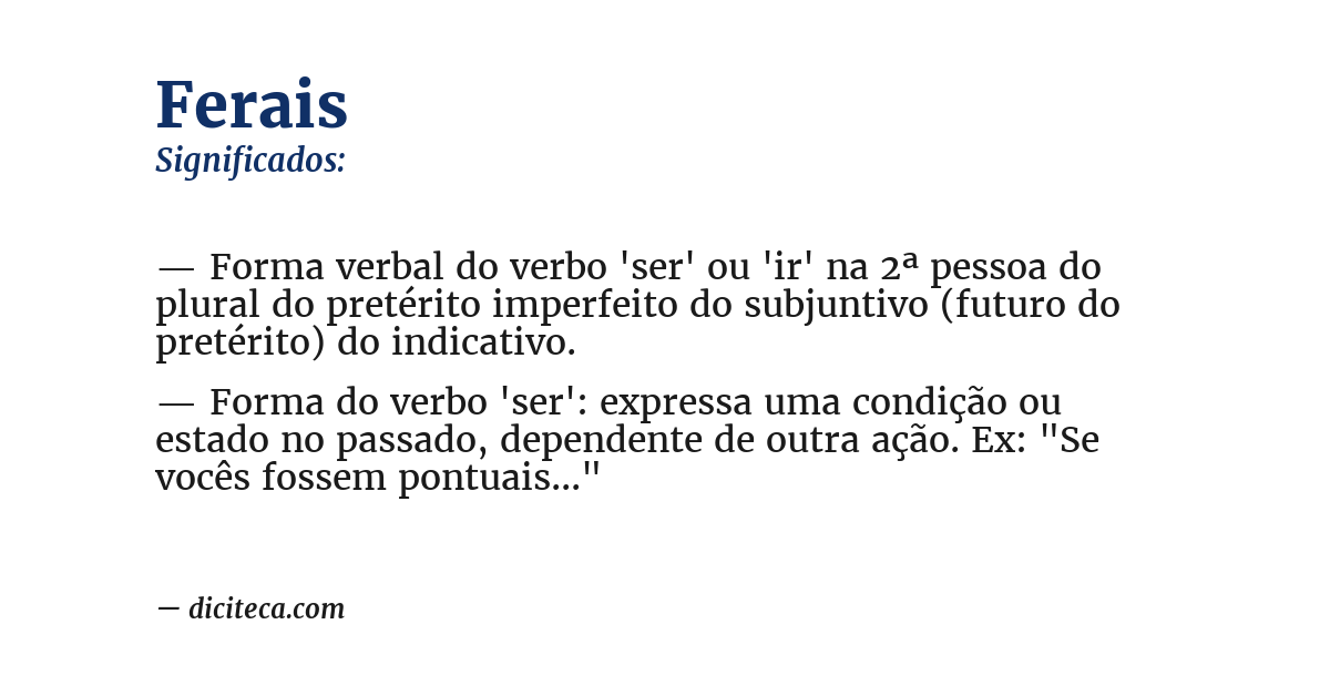 Significado de ferais