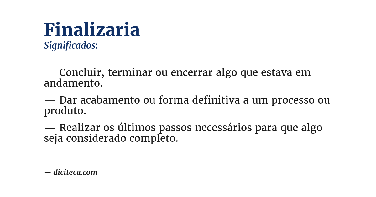 Significado de finalizaria