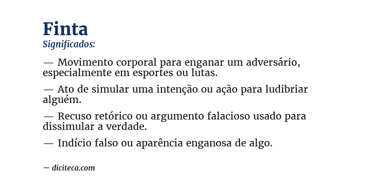 Significado de finta