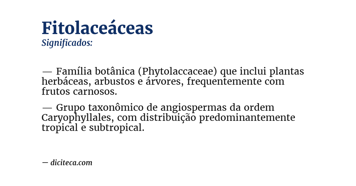 Significado de fitolaceáceas