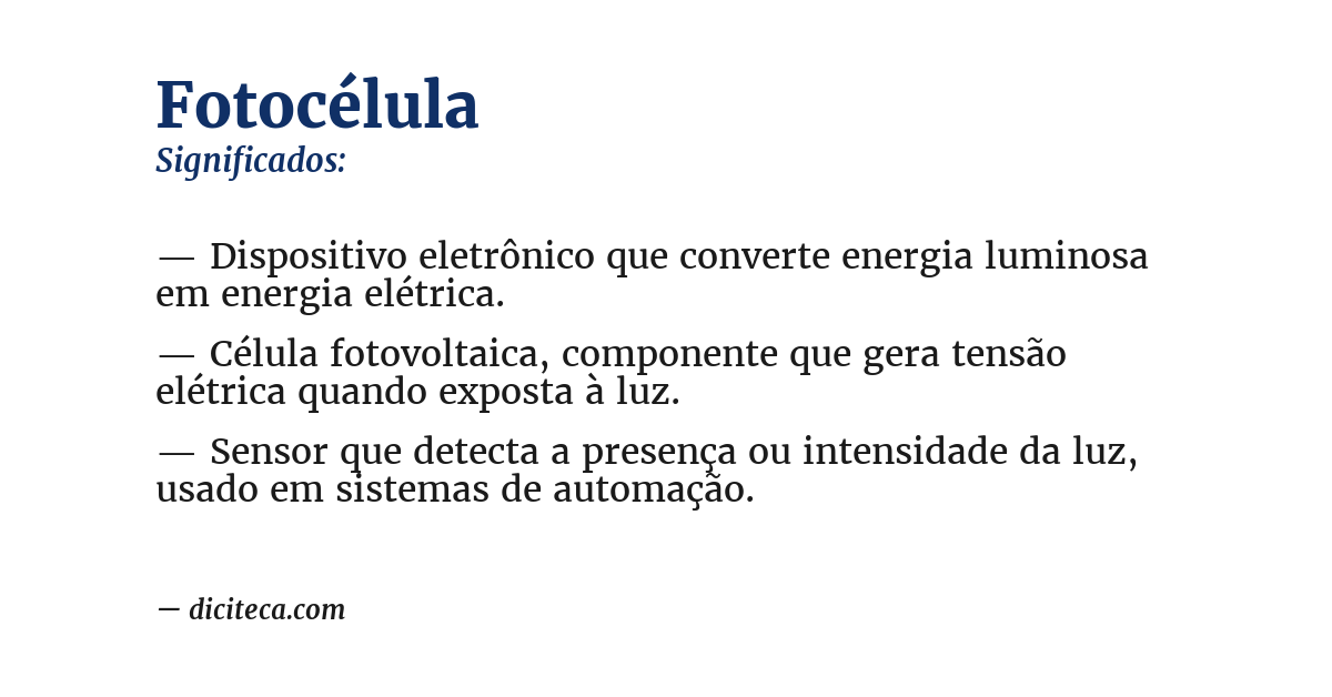 Significado de fotocélula