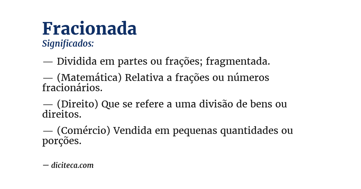 Significado de fracionada