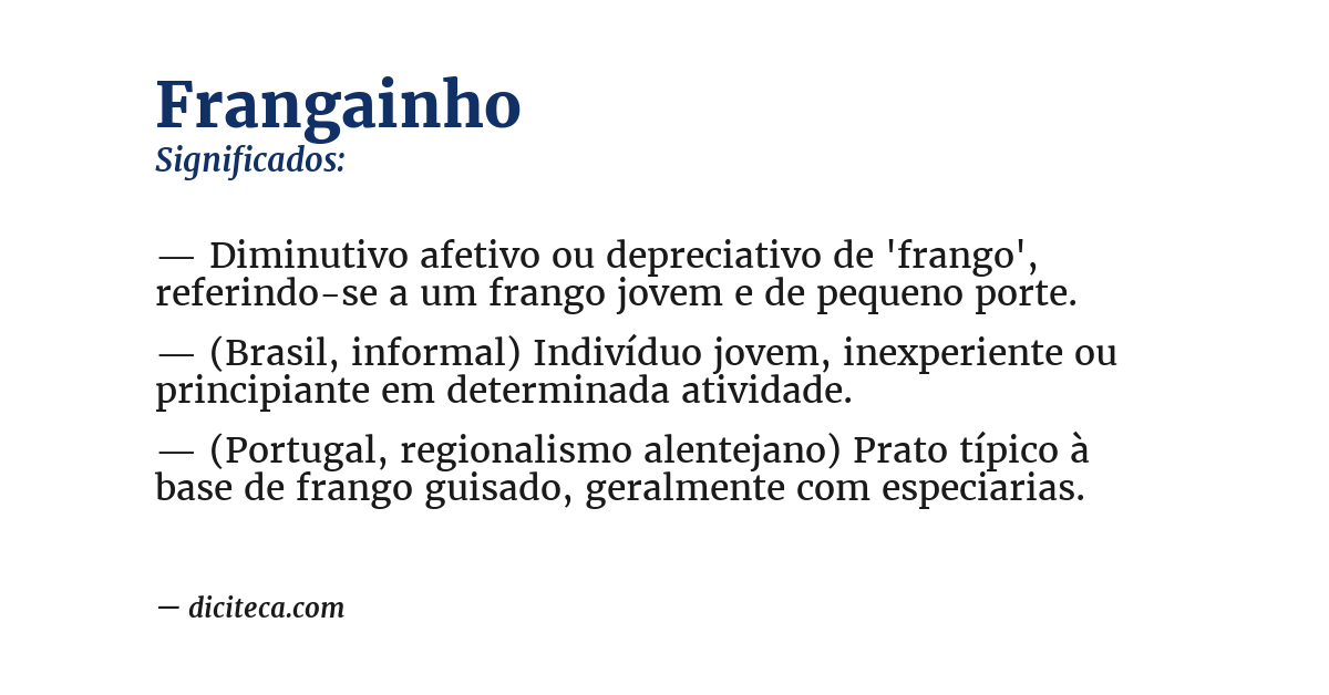 Significado de frangainho