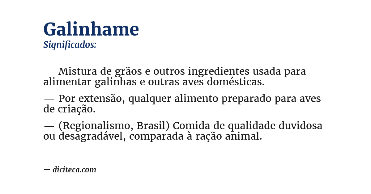 Significado de galinhame
