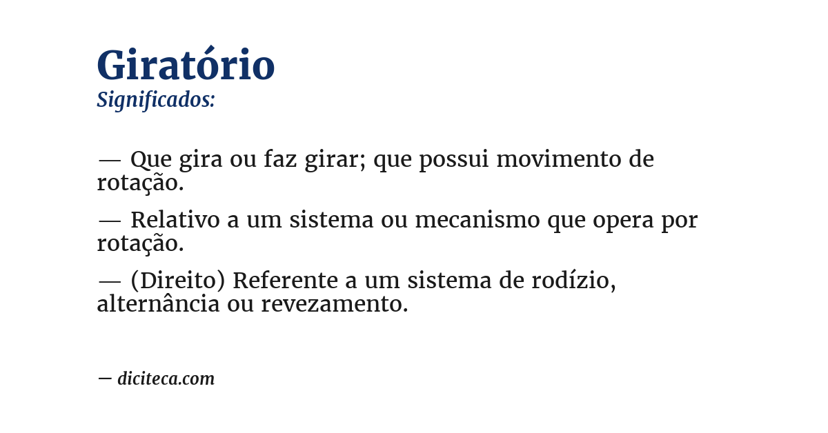 Significado de giratório