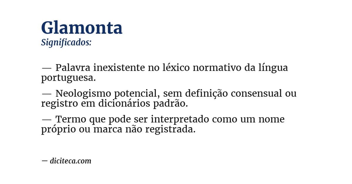 Significado de glamonta