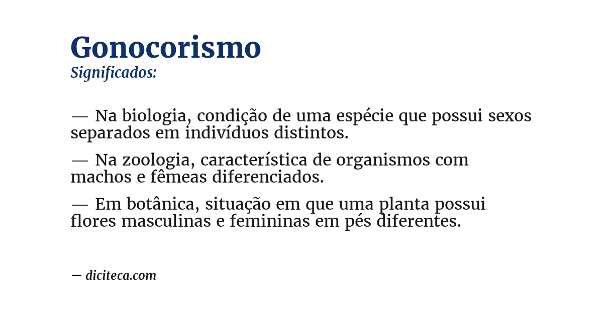 Significado de gonocorismo