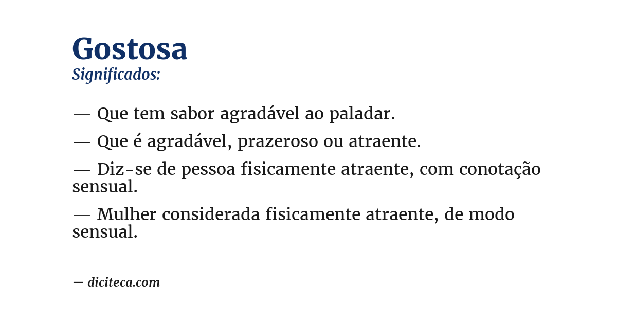 Significado de gostosa