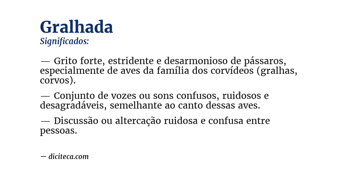Significado de gralhada