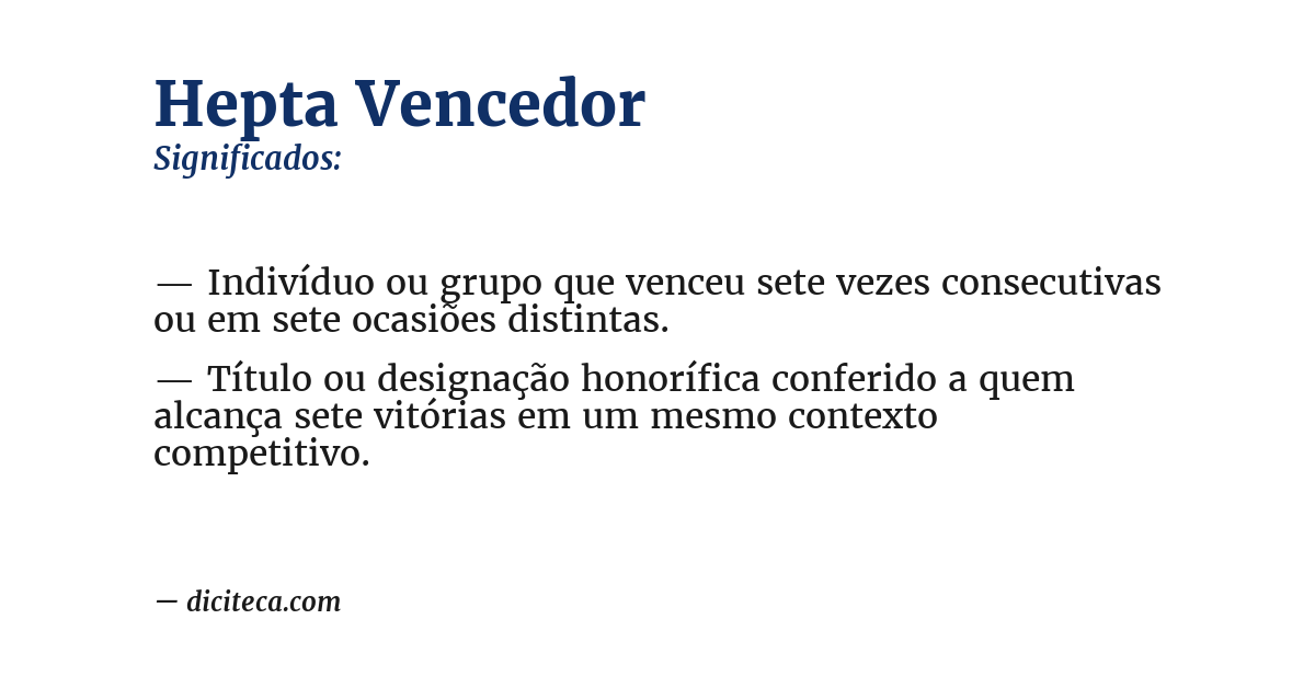 Significado de hepta vencedor