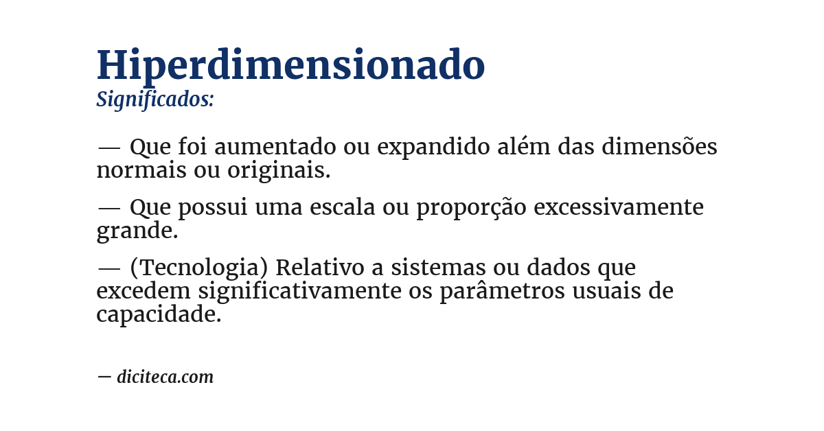 Significado de hiperdimensionado