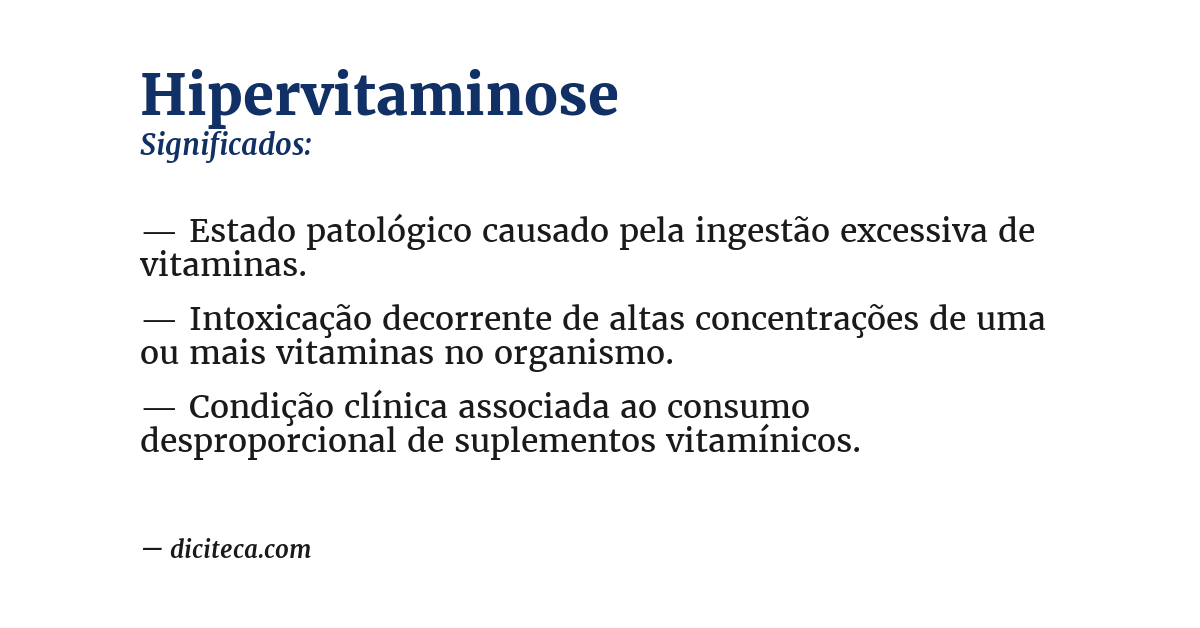 Significado de hipervitaminose