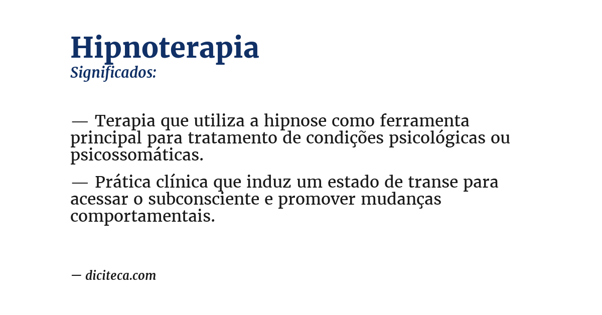 Significado de hipnoterapia